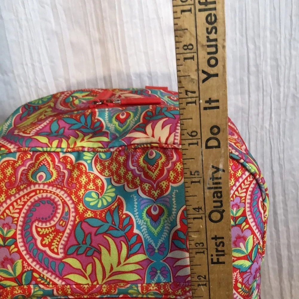 VERA BRADLEY Iconic Campus Floating Garden SZ XL triple zip canvas tropical - Picture 14 of 16
